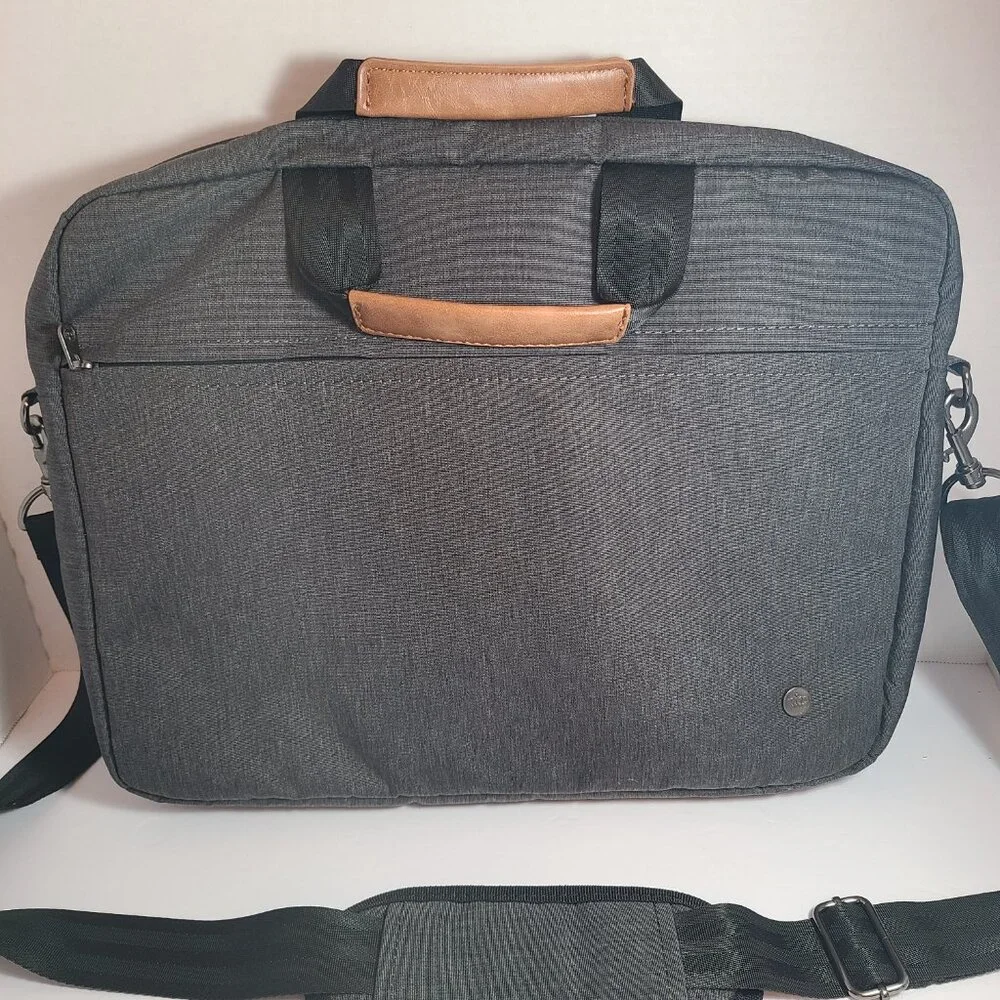 PKG Laptop Messenger Bag Gray – Fits up to 15" Laptop, Padded with Multiple Comp - Picture 1 of 10